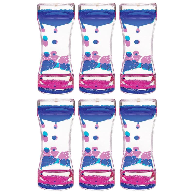 (6 Ea) Blue & Pink Liquid Motion