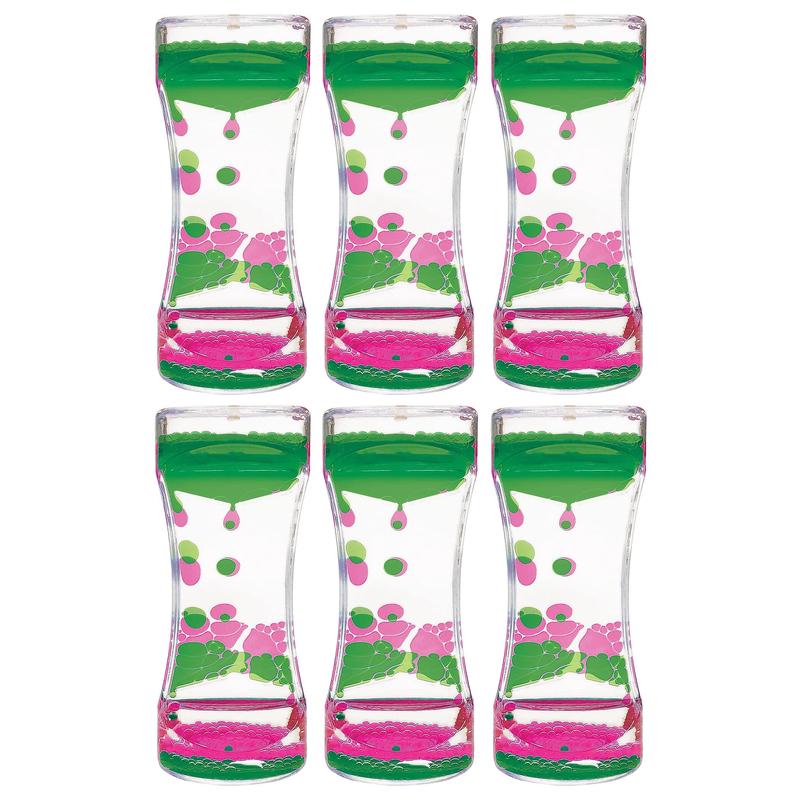 (6 Ea) Pink & Green Liquid Motion