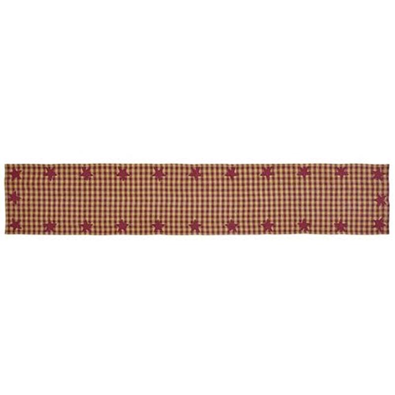 *Burgundy Star Woven Runner, 72&Quot;
