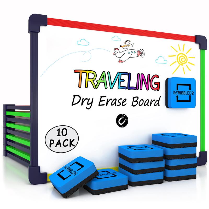 10 Travel Size Art Coloring White Board & Eraser Car Airplane Travel Essentials Kids Travel Accessories 9X12 Travel Games For Kids Travel Toys For Toddlers 3+ Plane Travel Game For Kids Ages 4-8 & Up