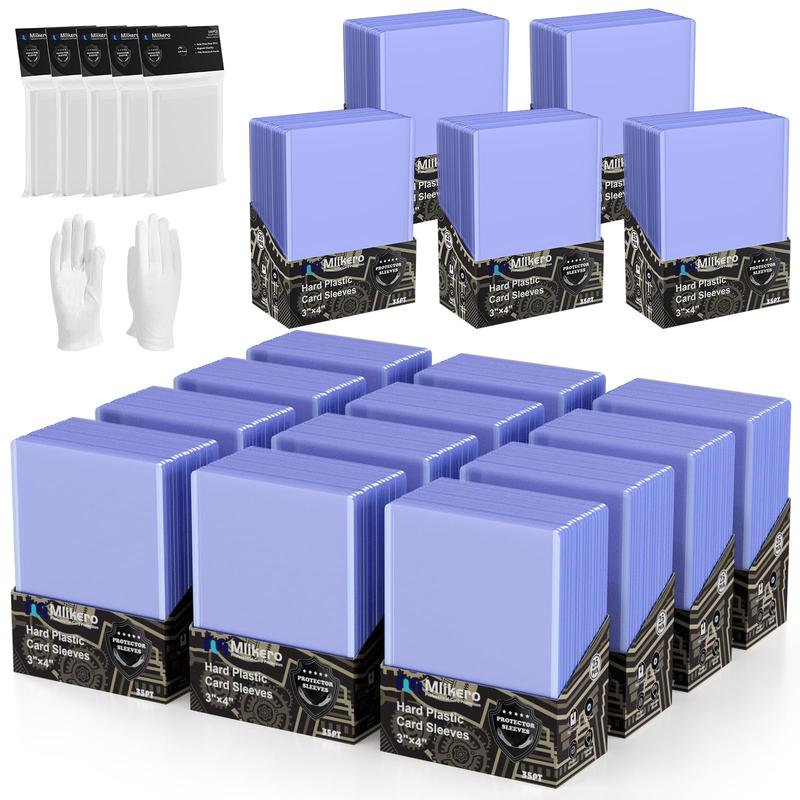 1000 Card Sleeves Top Loaders for Cards 3X4 Toploaders for Cards enhanced Baseball Card Protectors Hard Plastic for Sports and Game Cards (500 Top Loaders + 500 Clear Sleeves)
