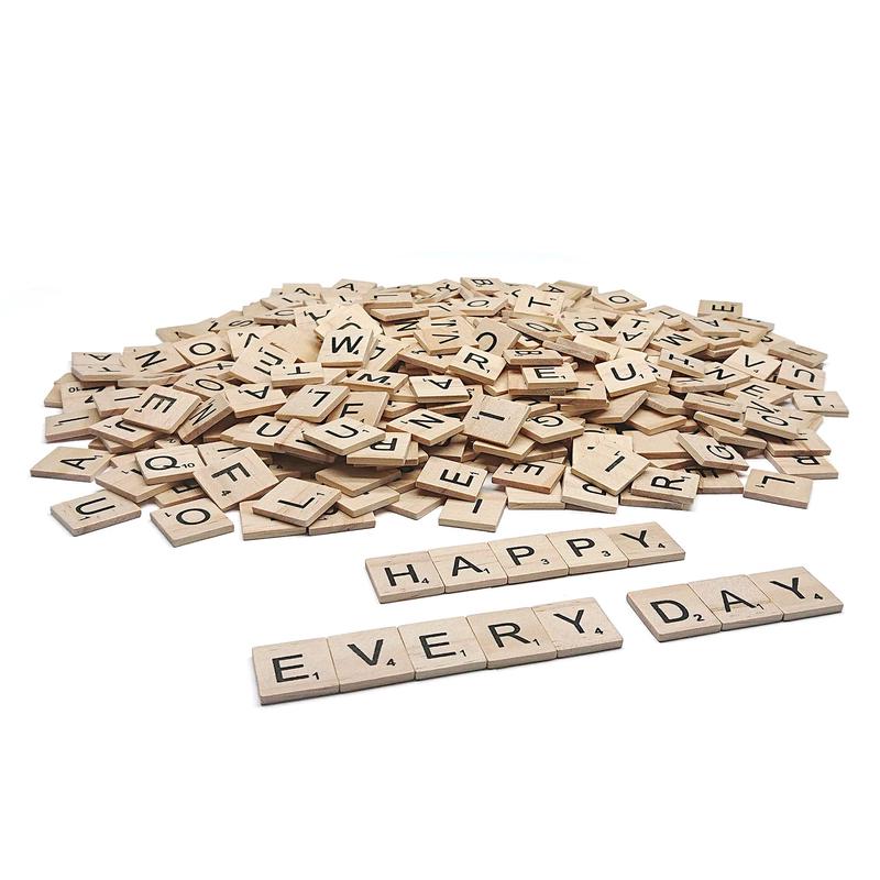 1000 Pieces Letters For Crafts, Wood Tiles, Diy Wood Gift Decoration, Making Alphabet Coasters And Crossword Game