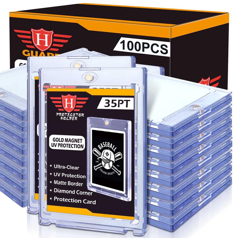 100Ct Magnetic Card Holders For Trading Cards, 35Pt Baseball Card Display Case Fit For Sports Cards, Mtg Cards, Standard Cards