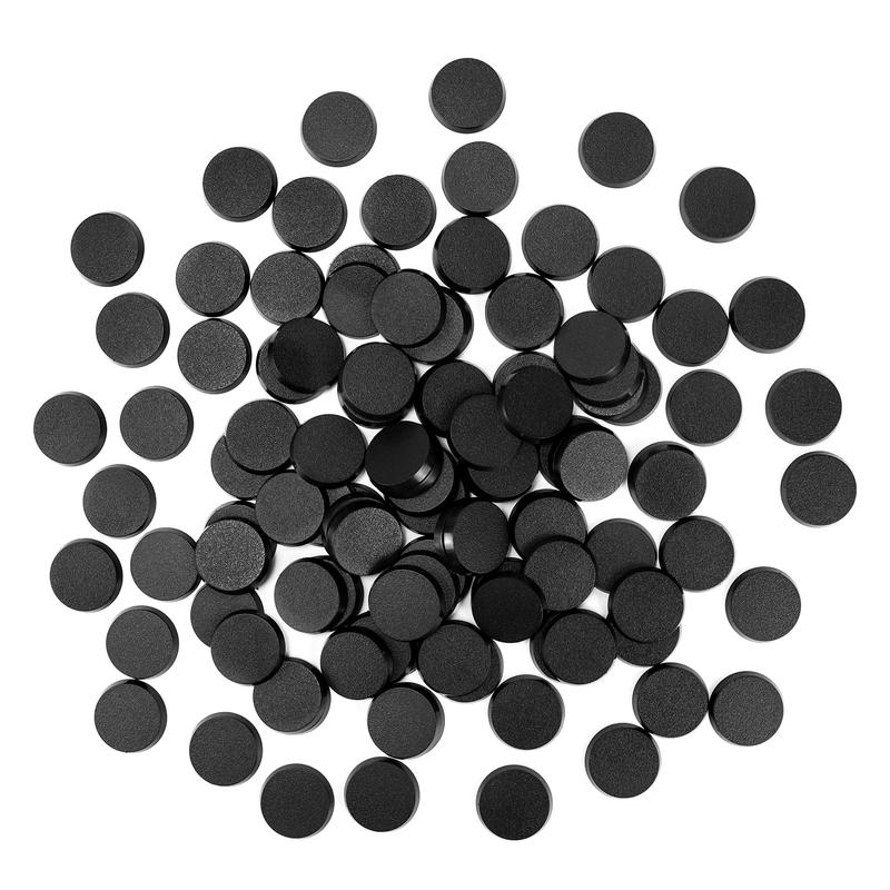 100Pcs 32Mm/1.26Inch Textured Plastic Black Round Miniature Bases, Model Base For Gaming Miniatures Or Wargames Table Top Games