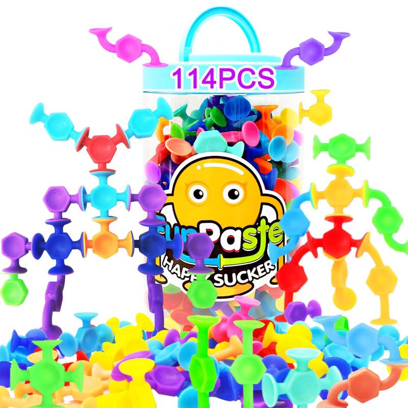 114Pcs Suction Cup Toys Bath Toys For Kids Toddlers Family Game Preschool Learning Sensory Kindergarten Toys Montessori Classroo