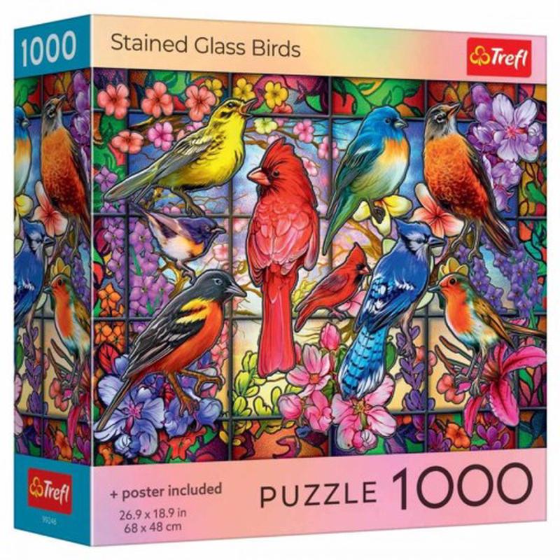 Puzzle: Stained Glass Birds 1000 Piece