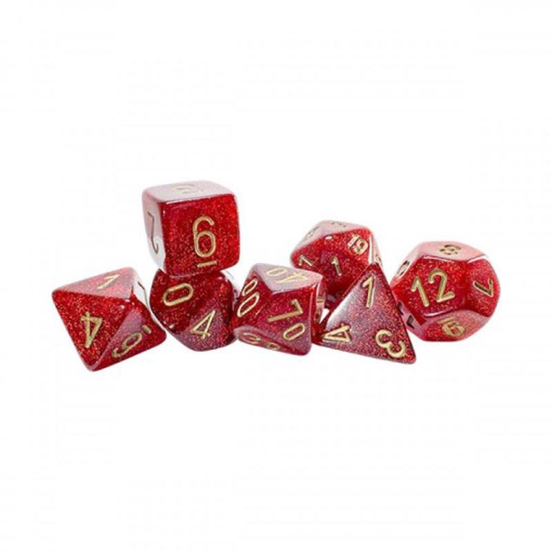 Mega-Hedrals Glitter: Ruby/Gold 7-Die Set