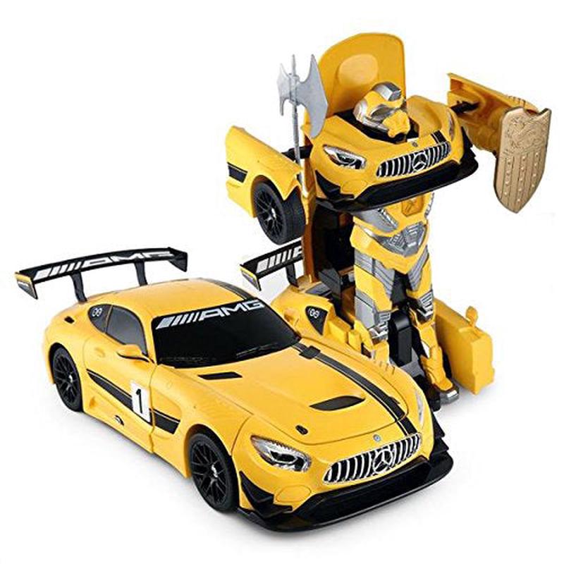 1:14 Rc Mercedes-Benz Gt3 2.4Ghz Rc Transformer Dancing Robot Car (Yellow)