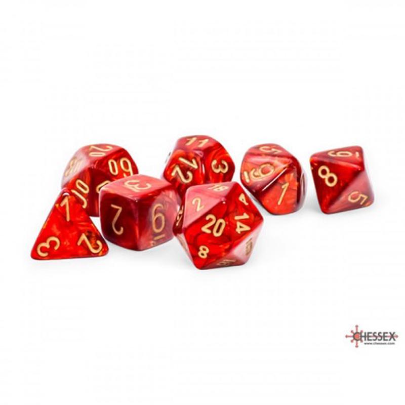 7-Die Set Mega-Hedrals Scarab: Scarlet/Gold