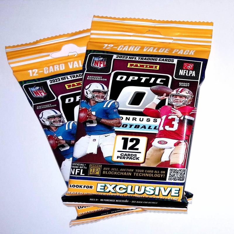 2-2023 Donruss Optic Football Trading Card Value Packs 24 Football Cards Total