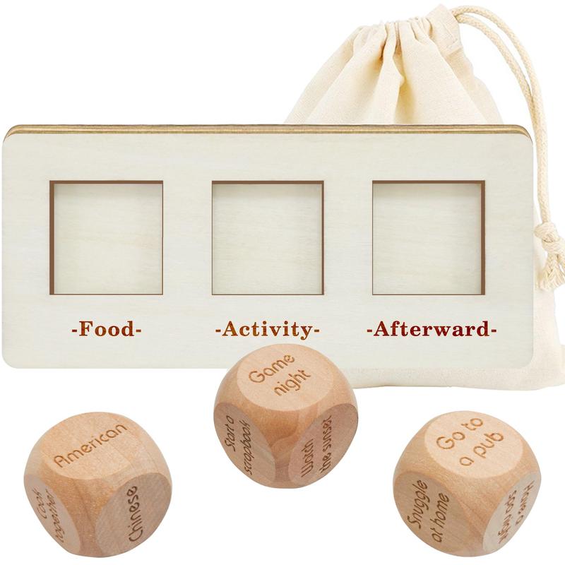 2024 New Couples Date Night Activities Date Night Dice for Couples Food Cube Game Fun Night Dating Decision Dice Romantic Wood C