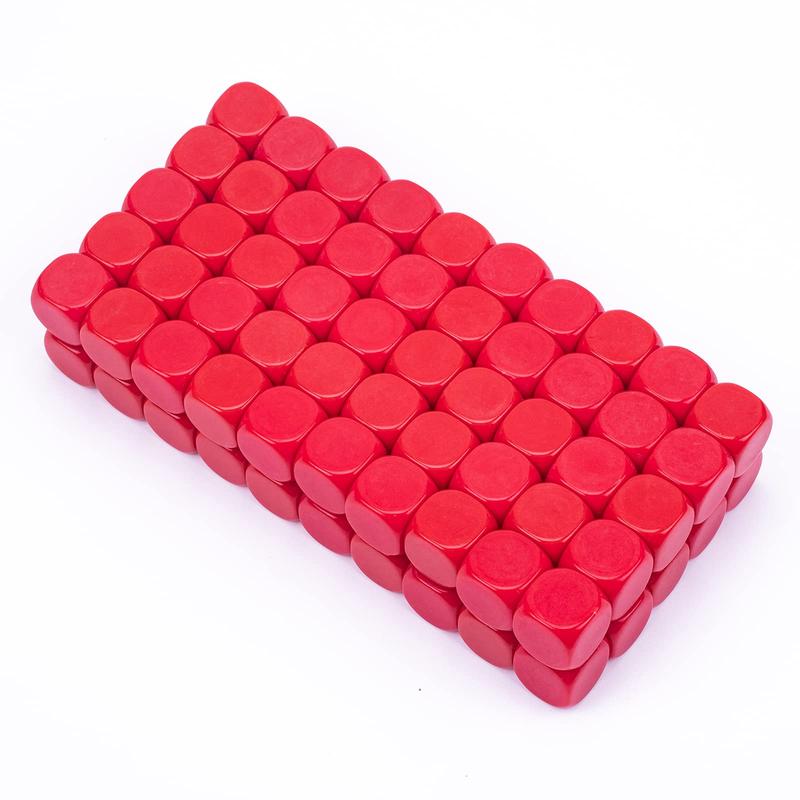 22MM Rounded Blank Six Sided Dice Lianshi Teaching Created Sesources Game Teaching Plastic Cubes Four Colors Choosable (100Pcs,