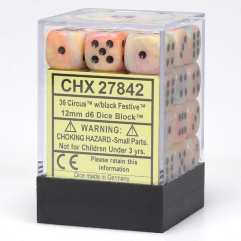 12mm D6 Festive -Circus/Black (36)