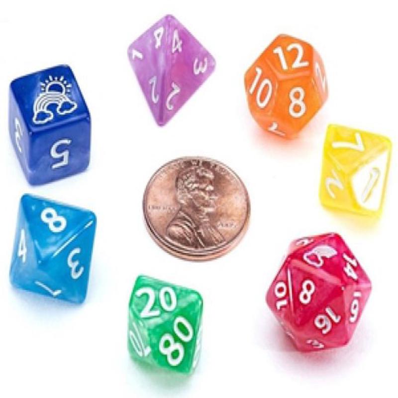 Mighty Tiny Dice: Rainbow Bits (7 Polyhedral Dice Set)