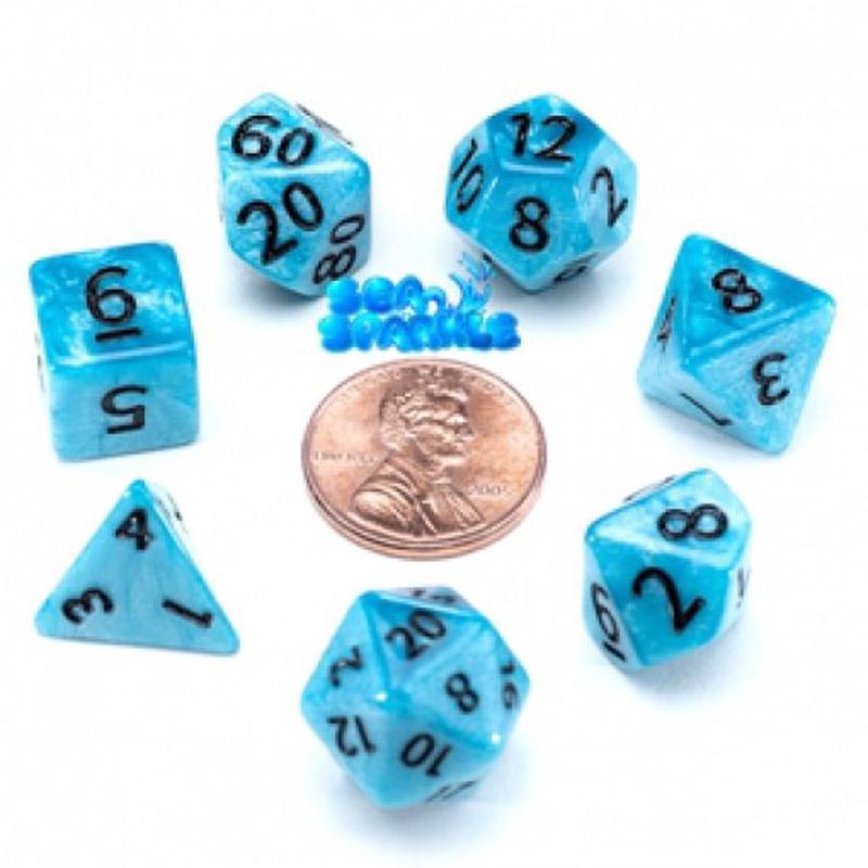 Mighty Tiny Dice: Sea Sparkle (7 Polyhedral Dice Set)