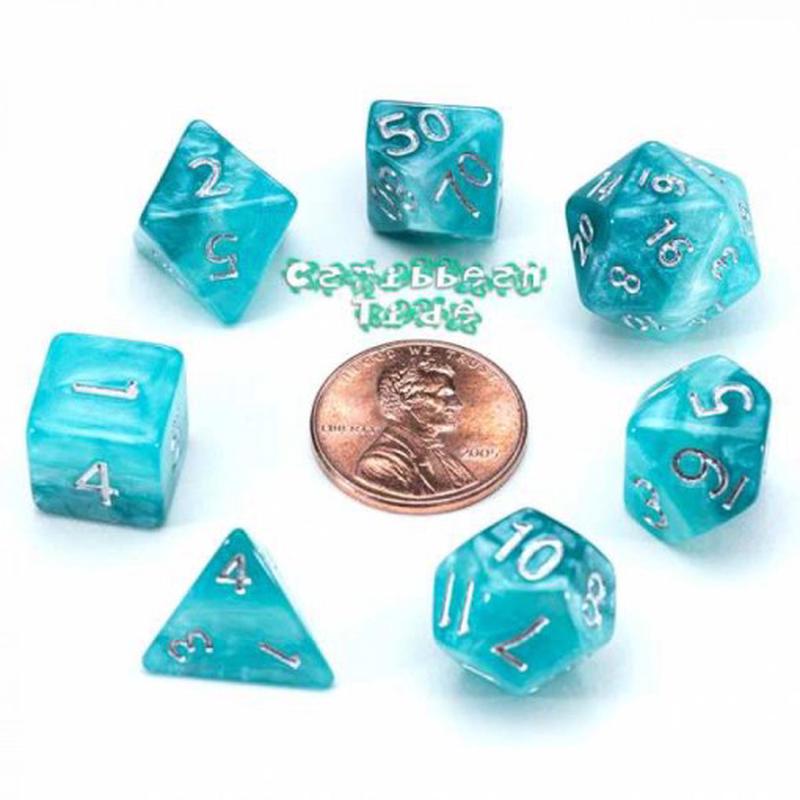 Mighty Tiny Dice: Caribbean Tide (7 Polyhedral Dice Set)