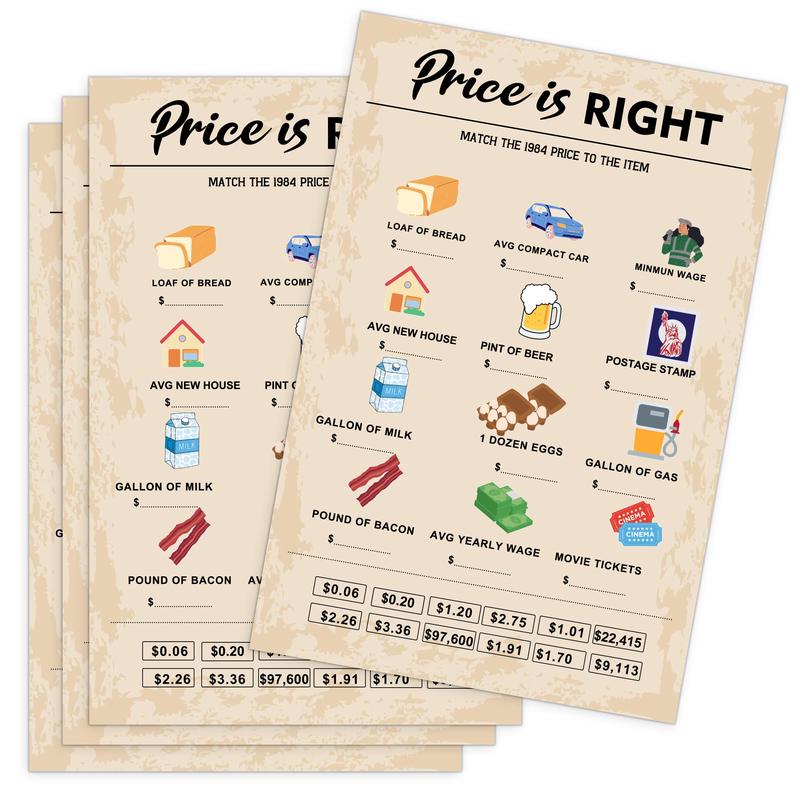 40Th Birthday Party Games, Price Is Right Games, Birthday Party Supplies For Adults, Fun 1984S Party Game,Pack Of 30 Cards