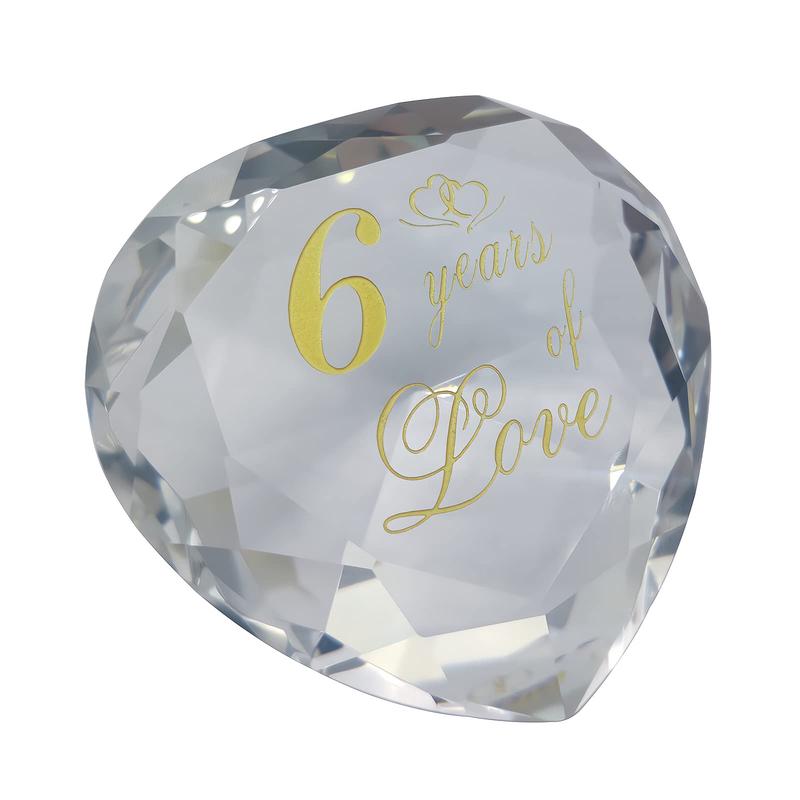 6Th Anniversary Crystal Gifts For Husband Wife Boyfriend Or Girlfriend, Cute 6Th Wedding Anniversary Valentines Day Romantic Gifts For Her Him Funny 6 Year Anniversary Marriage Presents For Couple