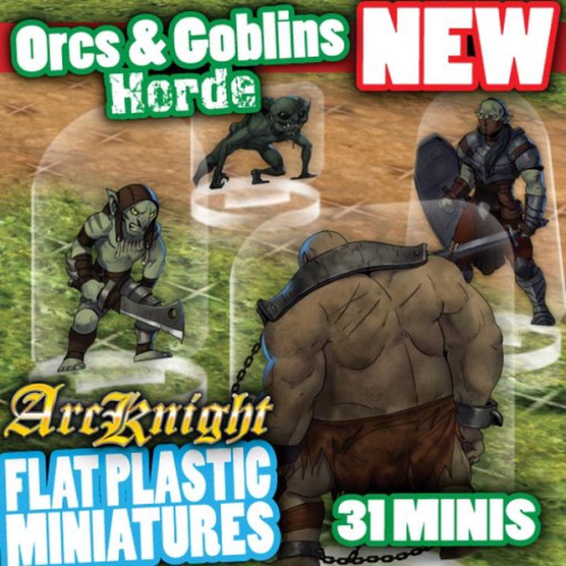Flat Plastic Miniatures: Orcs & Goblins Horde