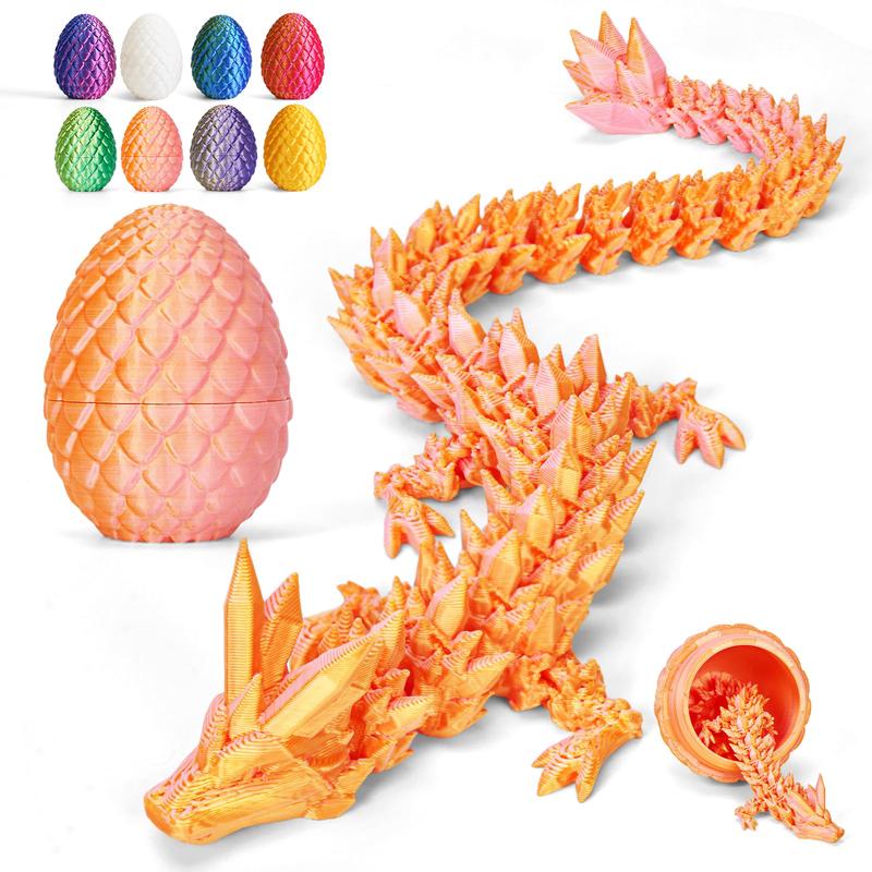 ?2025 Updated? 12 3D Printed Dragon Egg Cool 3D Printed Crystalynx Dragon Egg 3-d Fidget Dragons for 5-7 4-6 8-12 Year Old Boys Kid Girls Teen mature-themed Christmes Ornaments & Stocking Stuffers