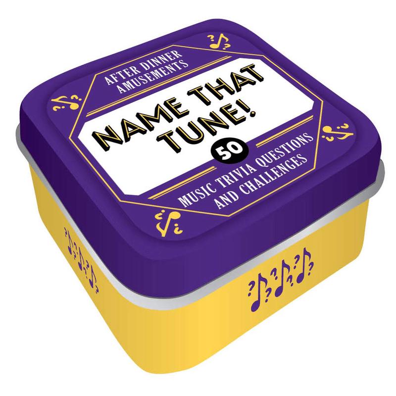 After Dinner Amusements: Name That Tune!: 50 Music Trivia Questions and Challenges (Family Friendly Trivia Card Game, Portable C