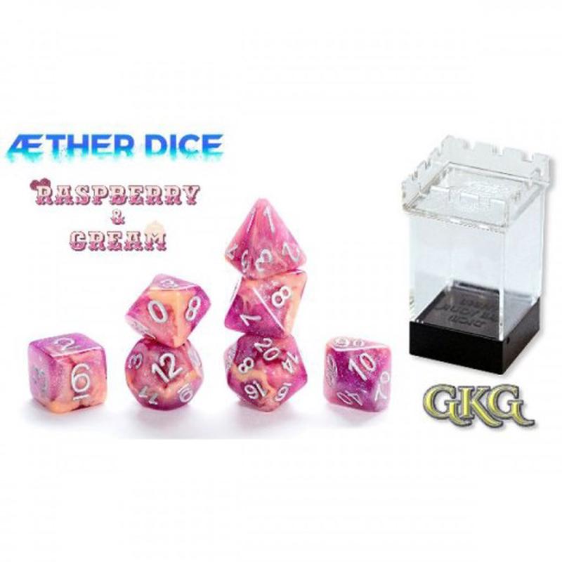 7-Die Set Aether Dice- Rasberry and Cream