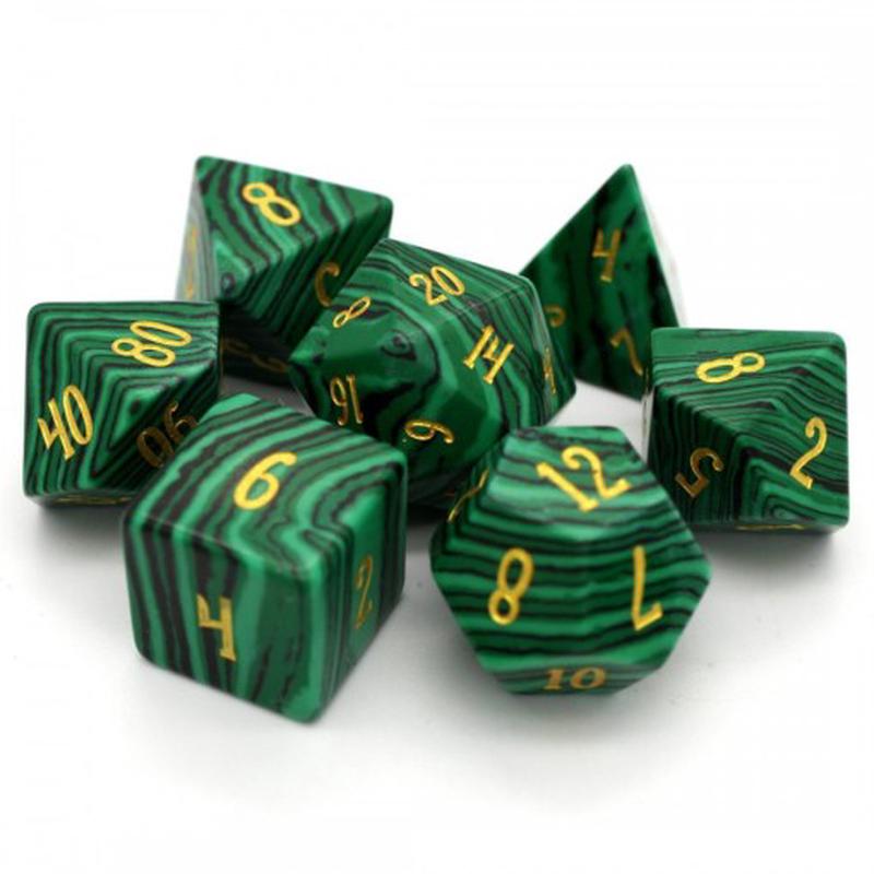 Dice Envy 7 Die Set Stone Malachite
