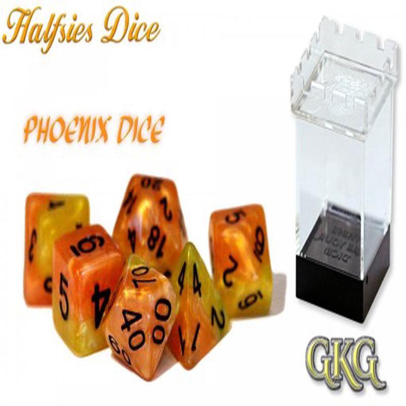 Halfsies Dice: 7 Die Polyhedral Set Phoenix