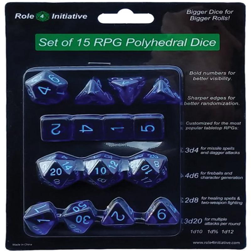 Translucent Dark Blue with Lt Blue Numbers Set of 15