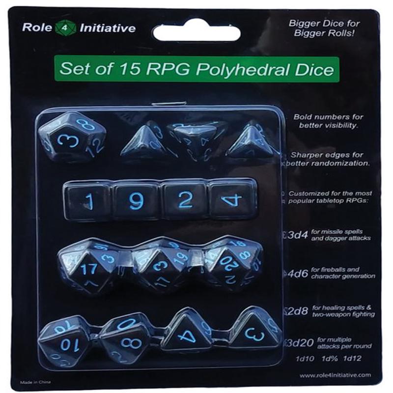 Translucent Black w/ Lt Blue Numbers 15 die set