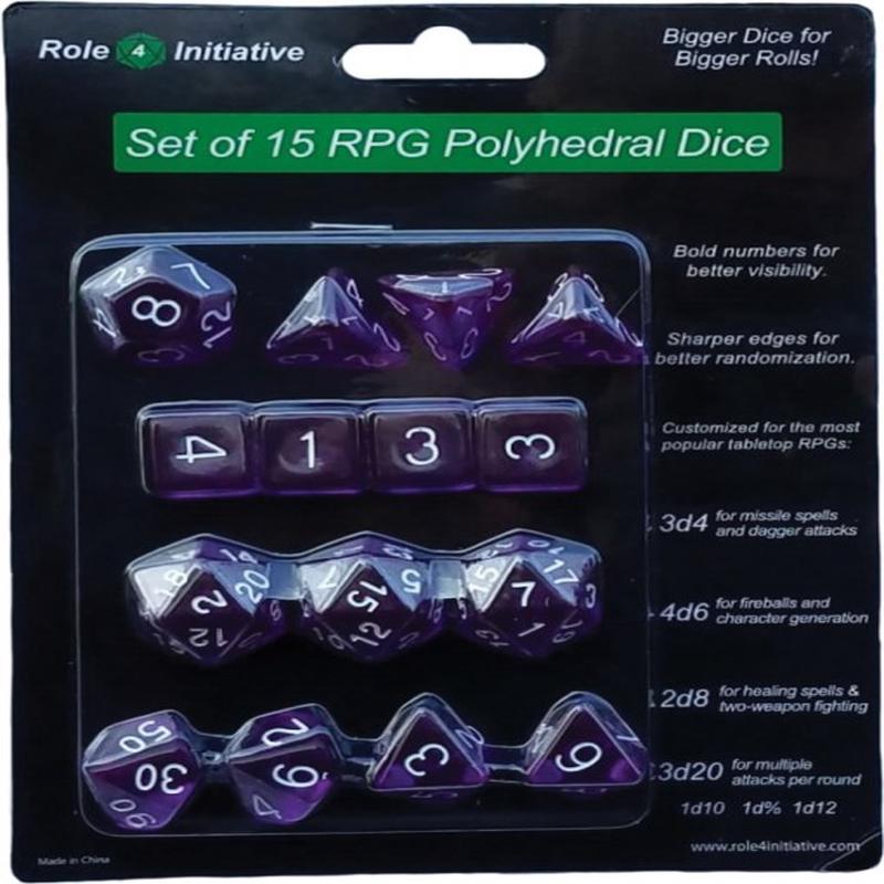Translucent Dark Purple with White Numbers Set of 15