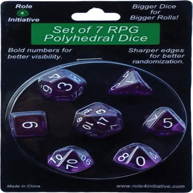 Translucent Dark Purple with White Numbers Set of 7