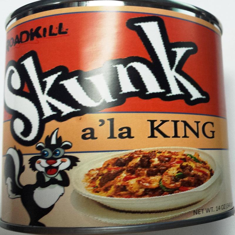 BluePirate Skunk a\'la King Gag Can - Multi-Color Roadkill Joke Gift, Model 1105
