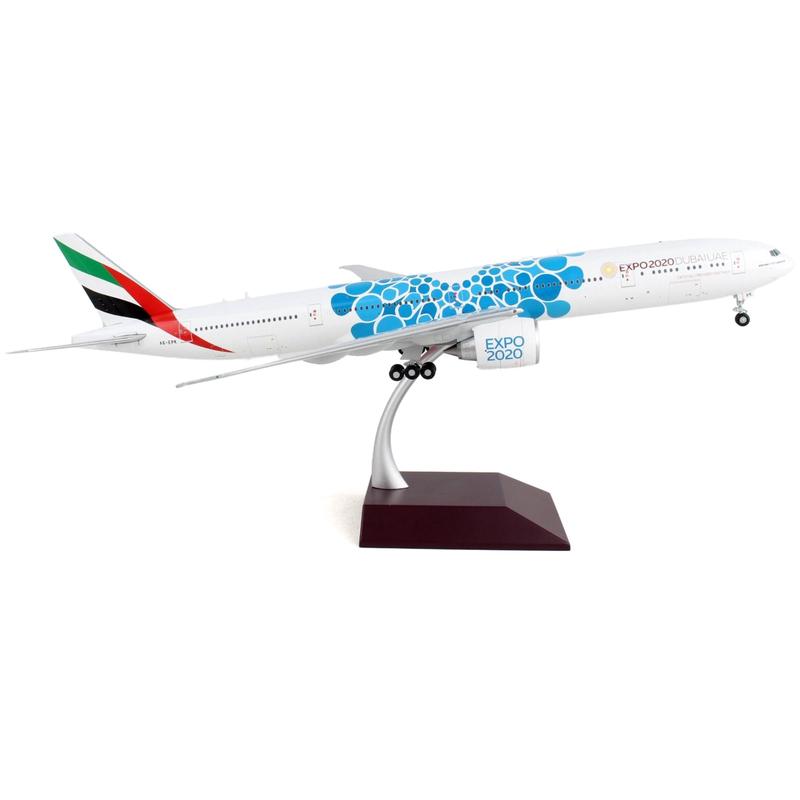 Boeing 777-300Er Commercial Aircraft \'\'Emirates Airlines - Dubai Expo 2020\'\' White With Blue Graphics \'\'Gemini 200\'\' Series 1/20