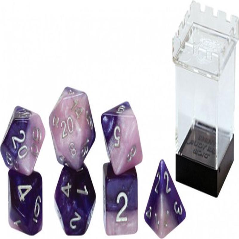 Halfsies Dice: 7 Die Polyhedral Set Princess