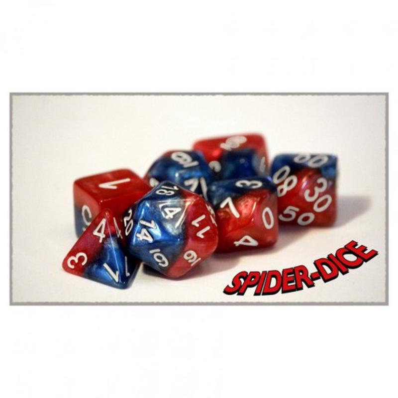 Halfsies Dice: 7 Die Polyhedral Set Spider-Dice