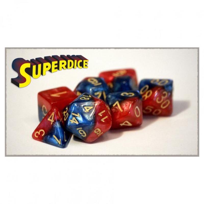 Halfsies Dice: 7 Die Polyhedral Set Superdice