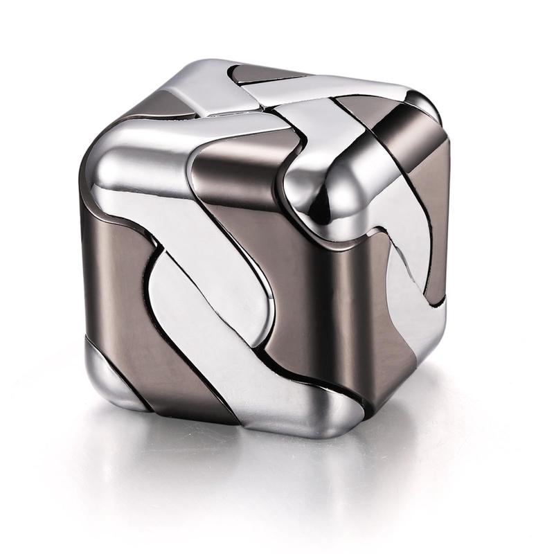 3D Cube Metal Brain Teaser Puzzles Toys