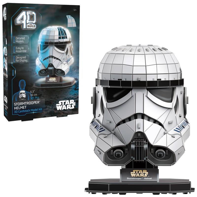 4D Build Star Wars Stormtrooper Helmet 3D Model Kit with Stand Star Wars Collectibles & Desk D?cor mature-themed Puzzles Building Toys 3D Puzzles for mature-themeds & Teens 121 Pieces for Ages 12 & Up