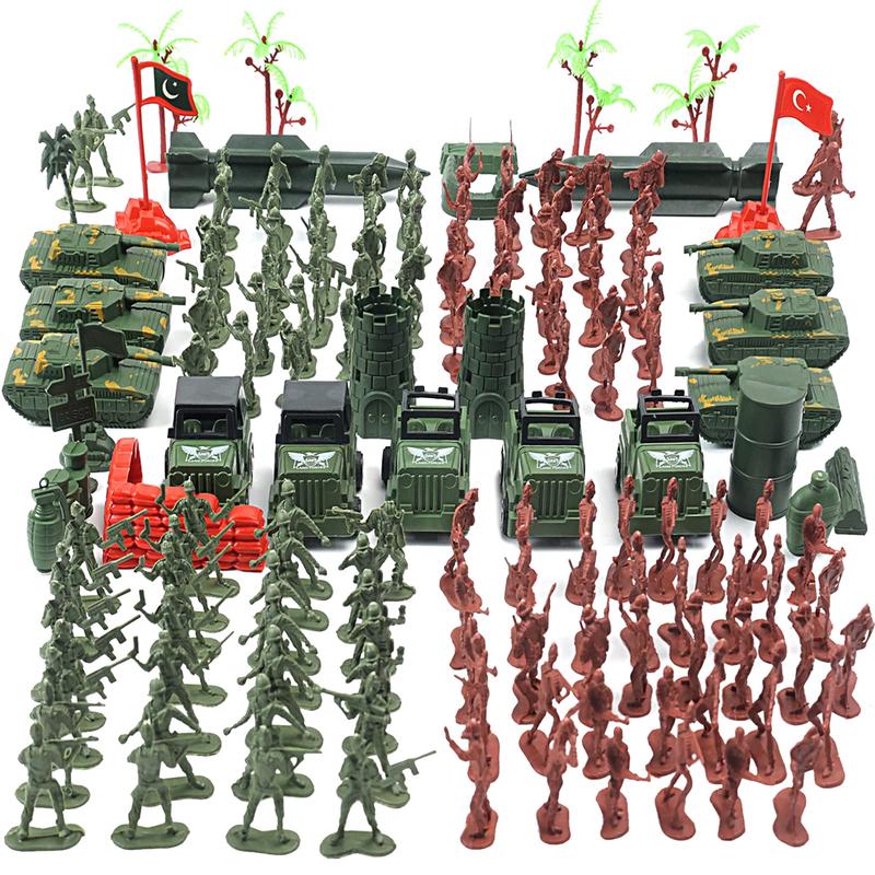AMOR PRESENT 307 PCS Army Men Military Playset - Plastic Toy Soldiers with Vehicles, Tanks, Missiles, and Accessories